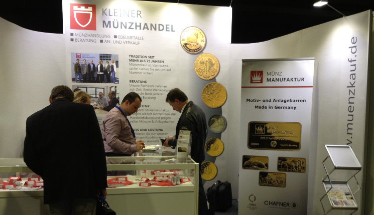 Messestand der Münzmanufaktur und von Kleiner Münzhandel